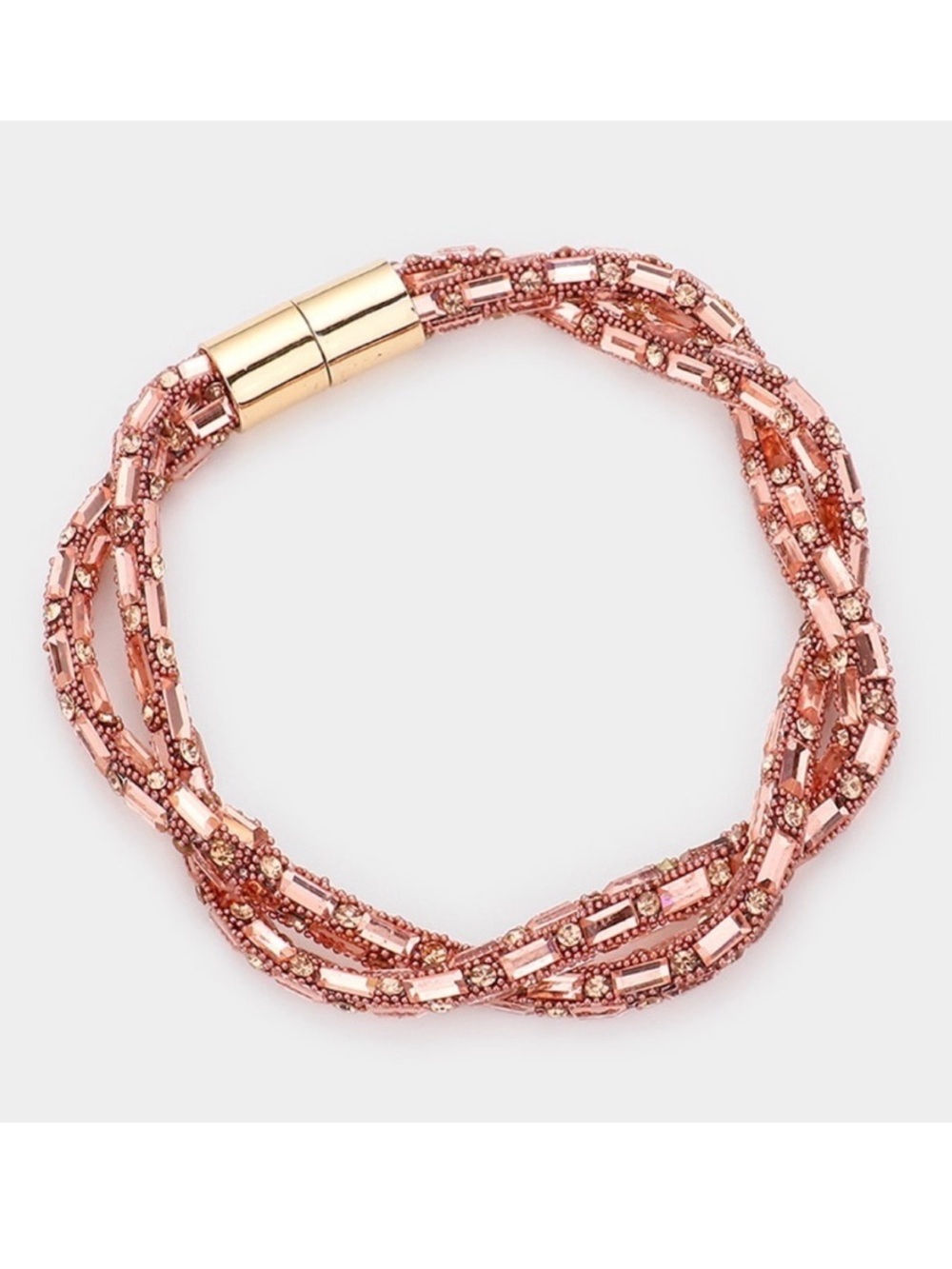 Bling magnetic braided bracelet